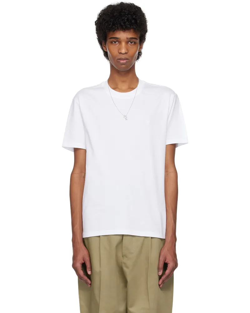 AMI Paris White Cotton Ami de Coeur T-shirt 100