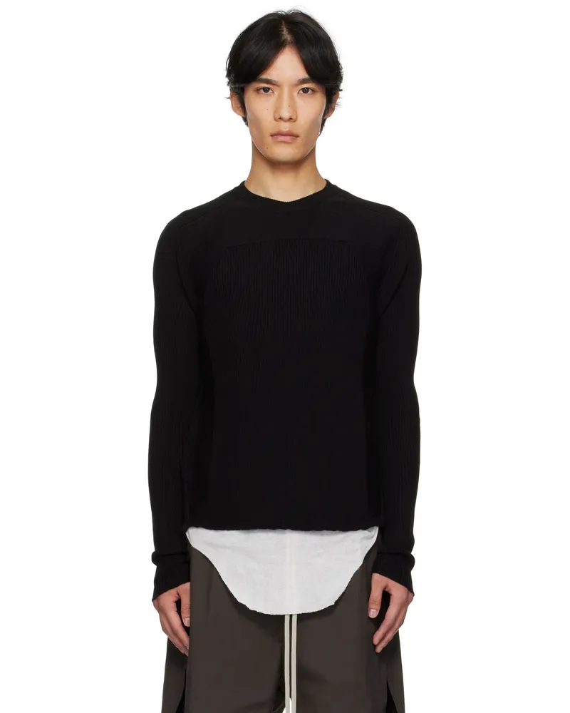 Rick Owens Black Concordians Ribbed Geo Sweater 09