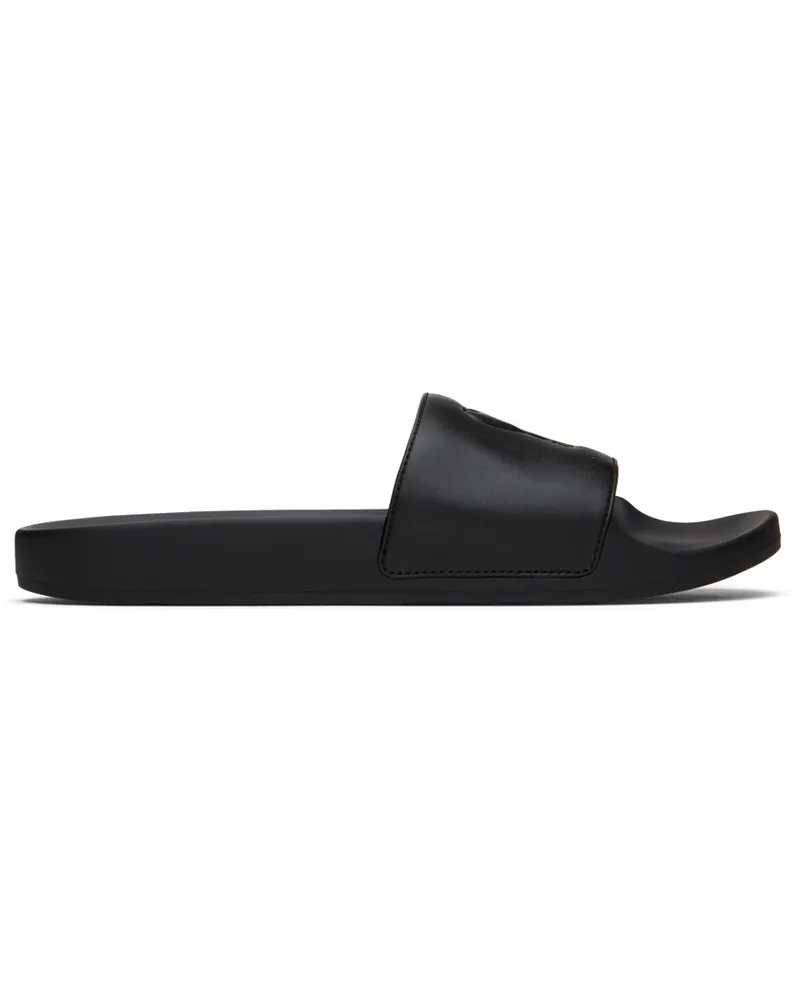 AMI Paris Black Ami de Cœur Slides Black