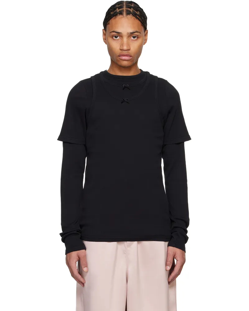 ABRA Black Overlayered T-shirt Black