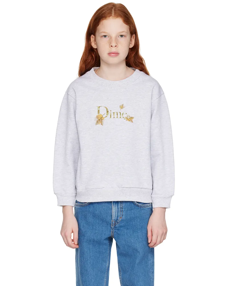 Dime Kids Gray Leafy Sweatshirt Ash