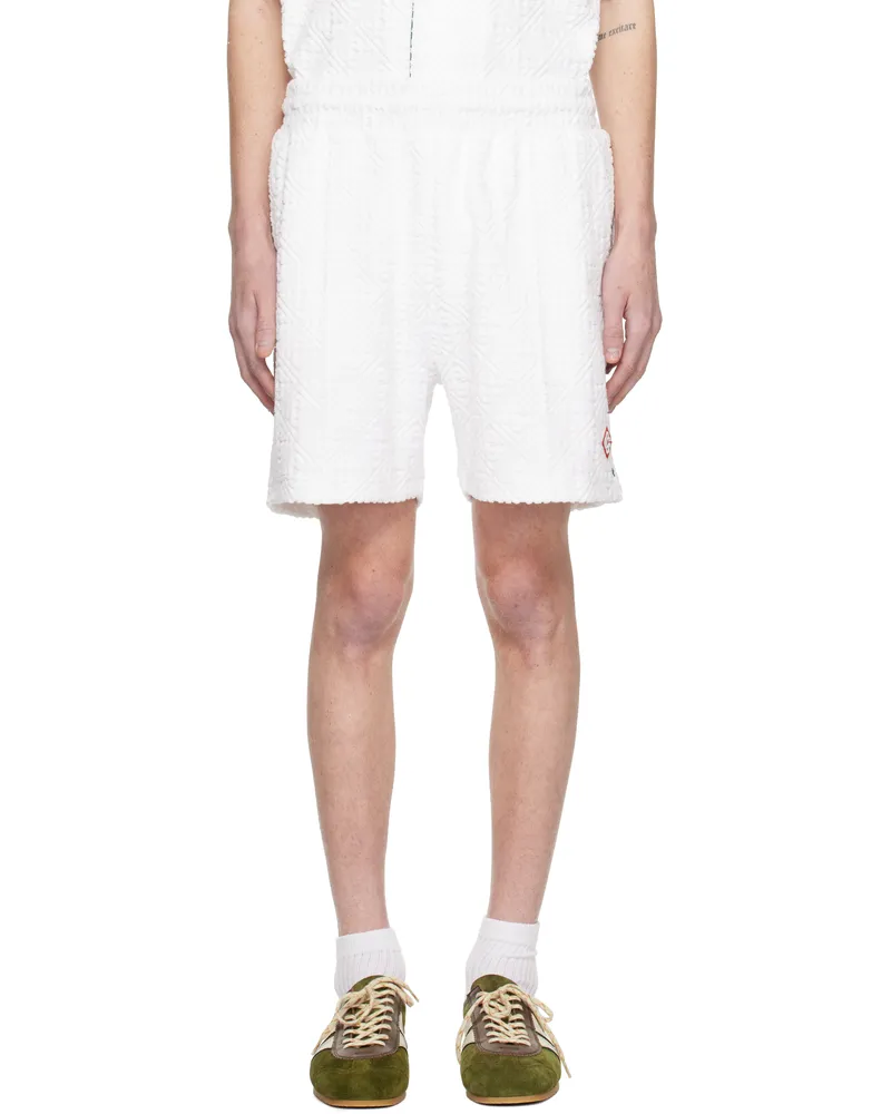 Casablanca Paris Off-White Monogram Towelling Shorts Off-white