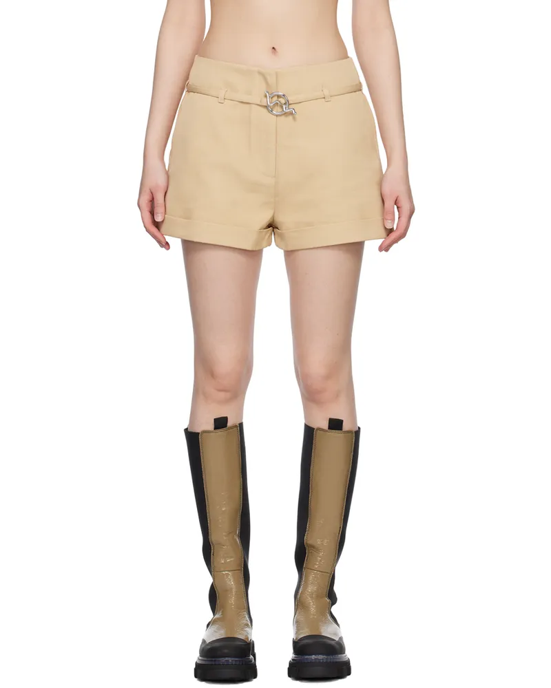 Ganni Khaki Belt Shorts 531