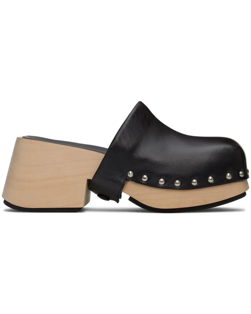 Marsèll Black Bottone Clogs 666