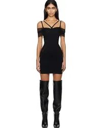 Thierry Mugler Black Gathered Minidress Black