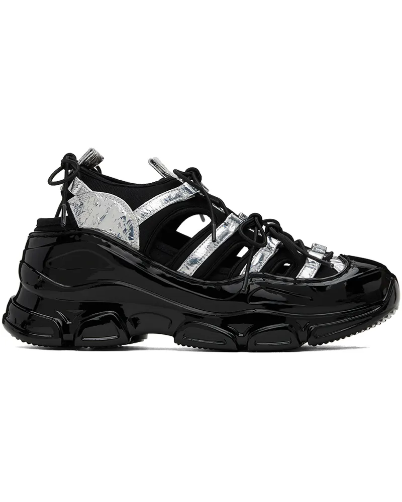 Simone Rocha Silver & Black Classic Tracker Trainer Sneakers Silver