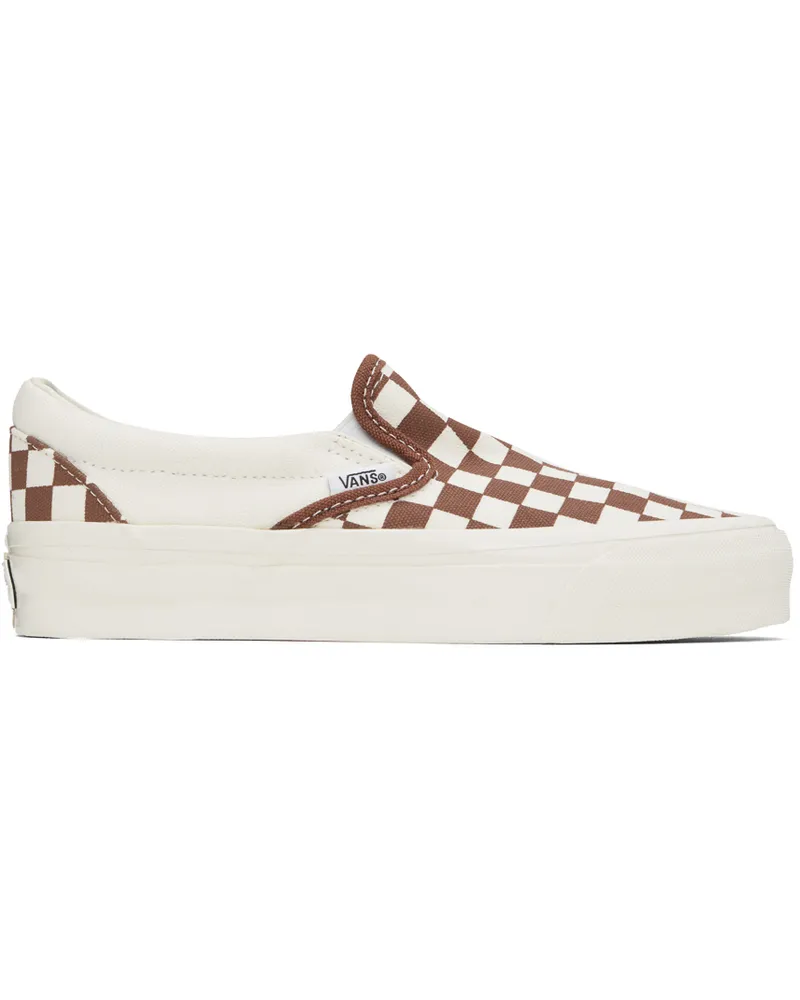 Vans Off-White & Brown Premium Slip-On 98 Sneakers Lx