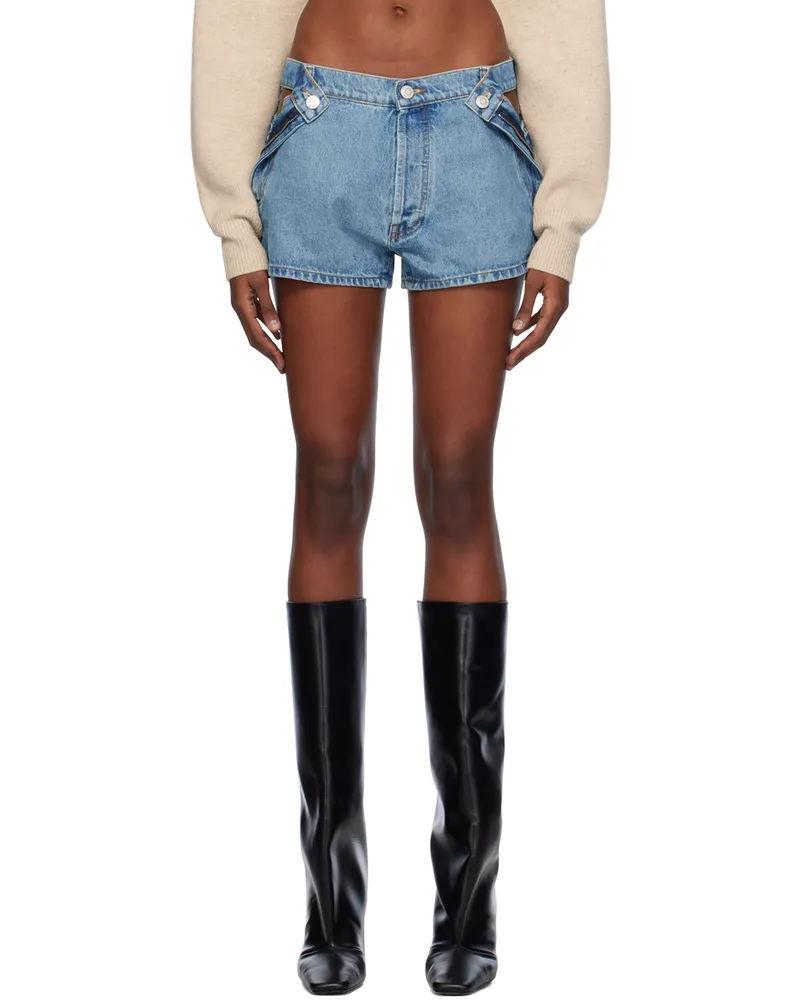 COPERNI Blue Open Hip Denim Shorts Wasblu