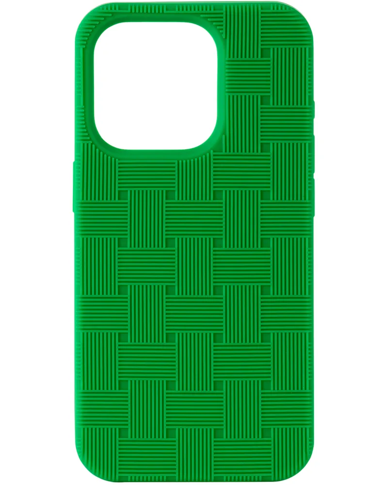 Bottega Veneta Green Intreccio iPhone 15 Pro Case Parakeet