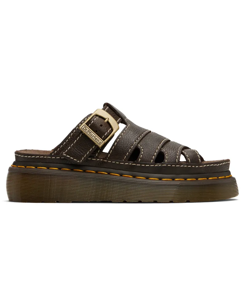 Dr.Martens Brown Maxxy Slide Sandals Kelp