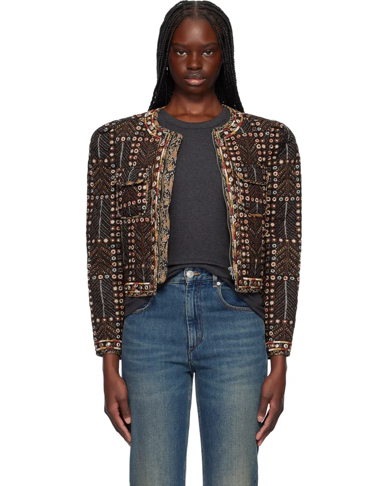 Étoile Isabel Marant Black Christy Jacket Faded