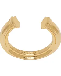 Bottega Veneta Gold Open Band Ring Yellow