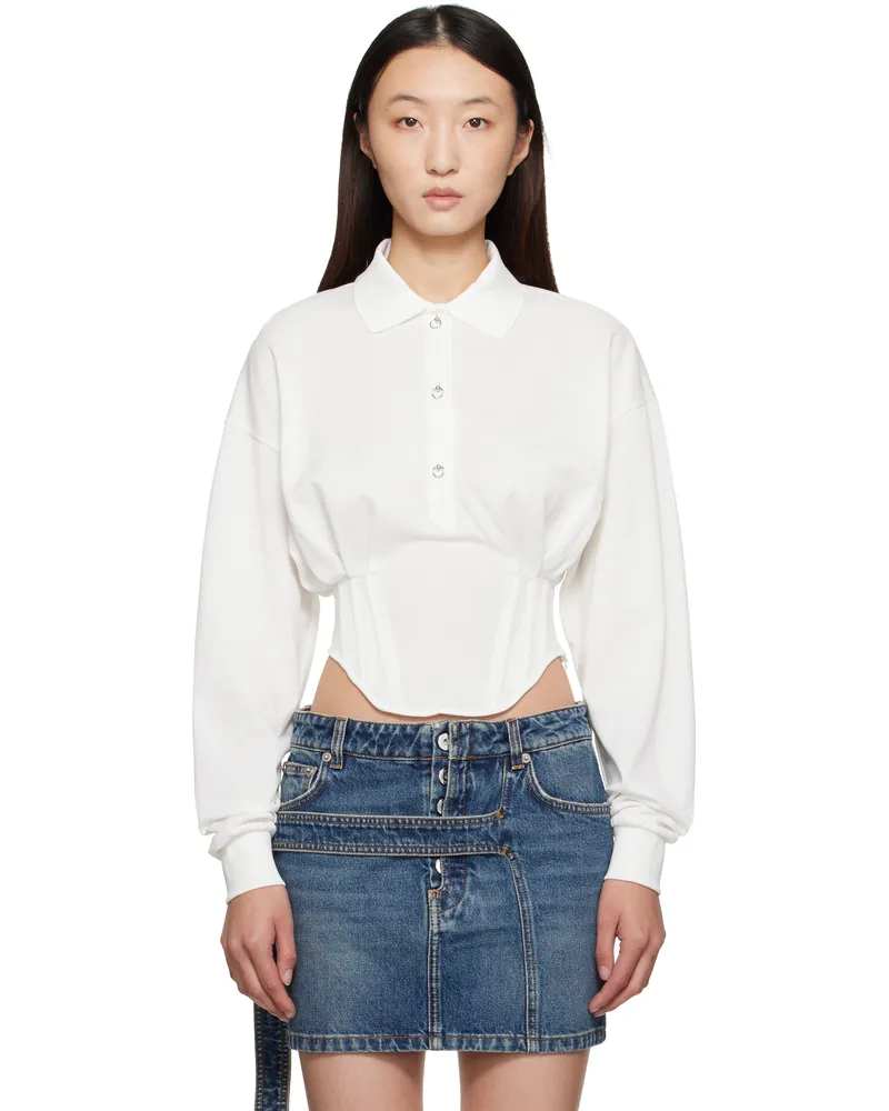 Thierry Mugler White Corseted Polo 1014