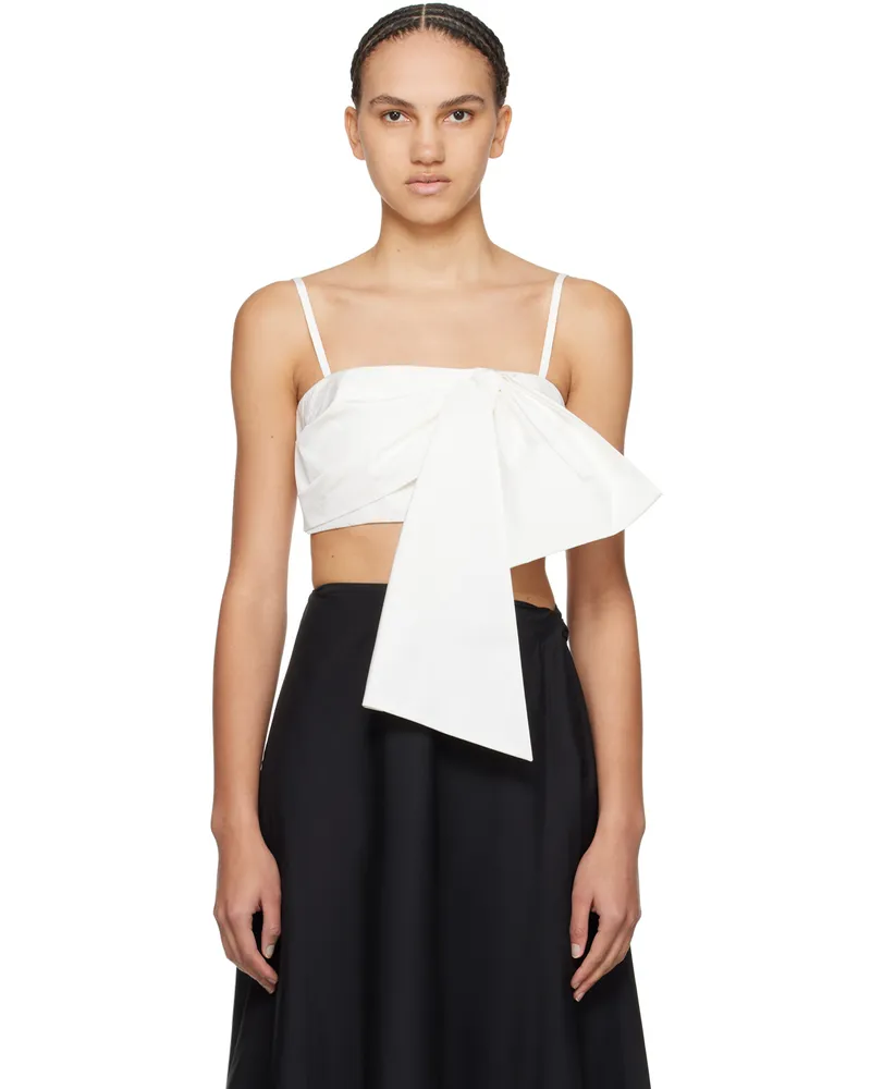 MSGM White Bow Tank Top 02