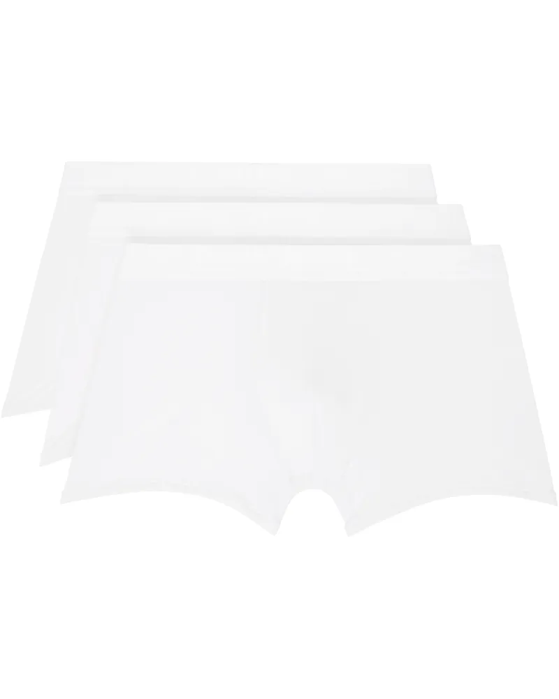 SKIMS Three-Pack White SKIMS Stretch 3 Boxer Briefs Chalk