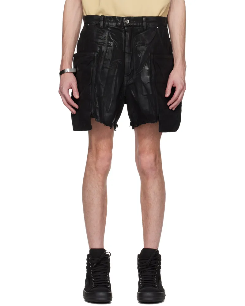 DRKSHDW by Rick Owens Black Hollywood Stefan Denim Cargo Shorts 09