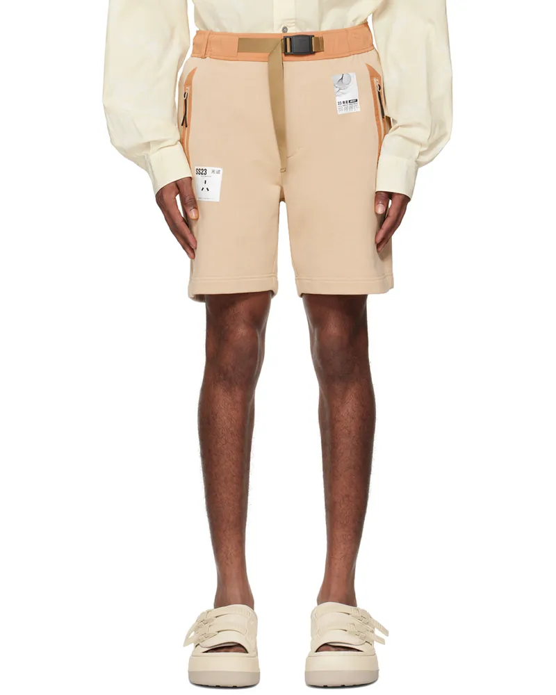A. A. Spectrum Beige Track Shorts Savanna