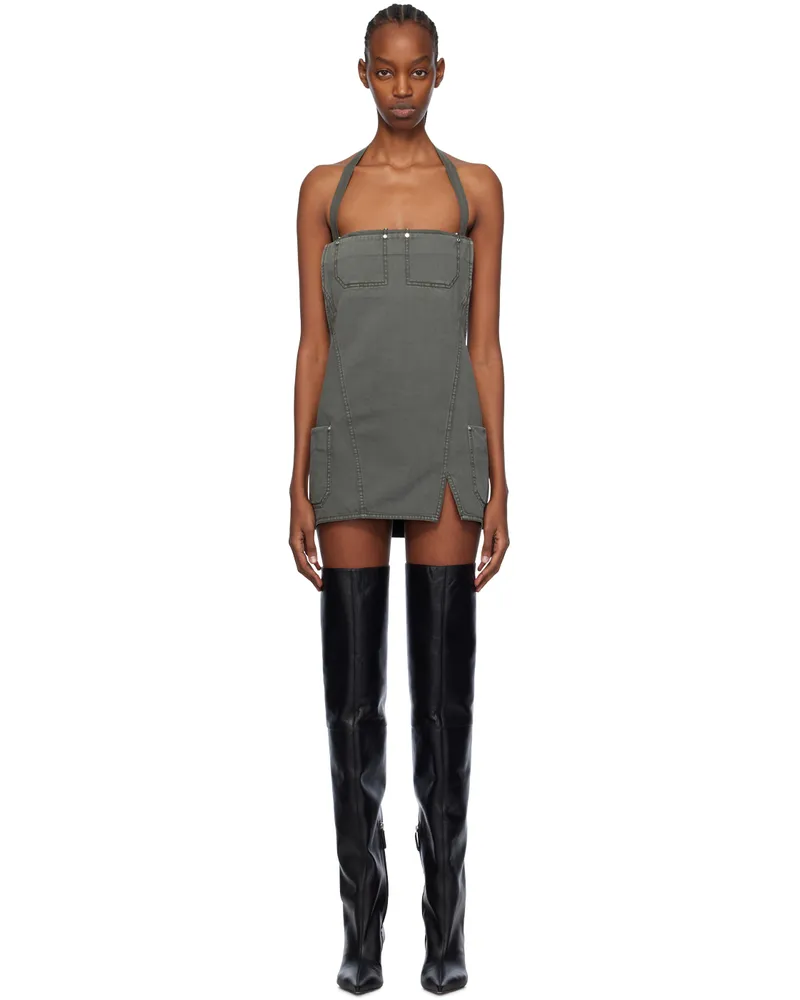 Dion Lee Gray Apron Minidress Washed