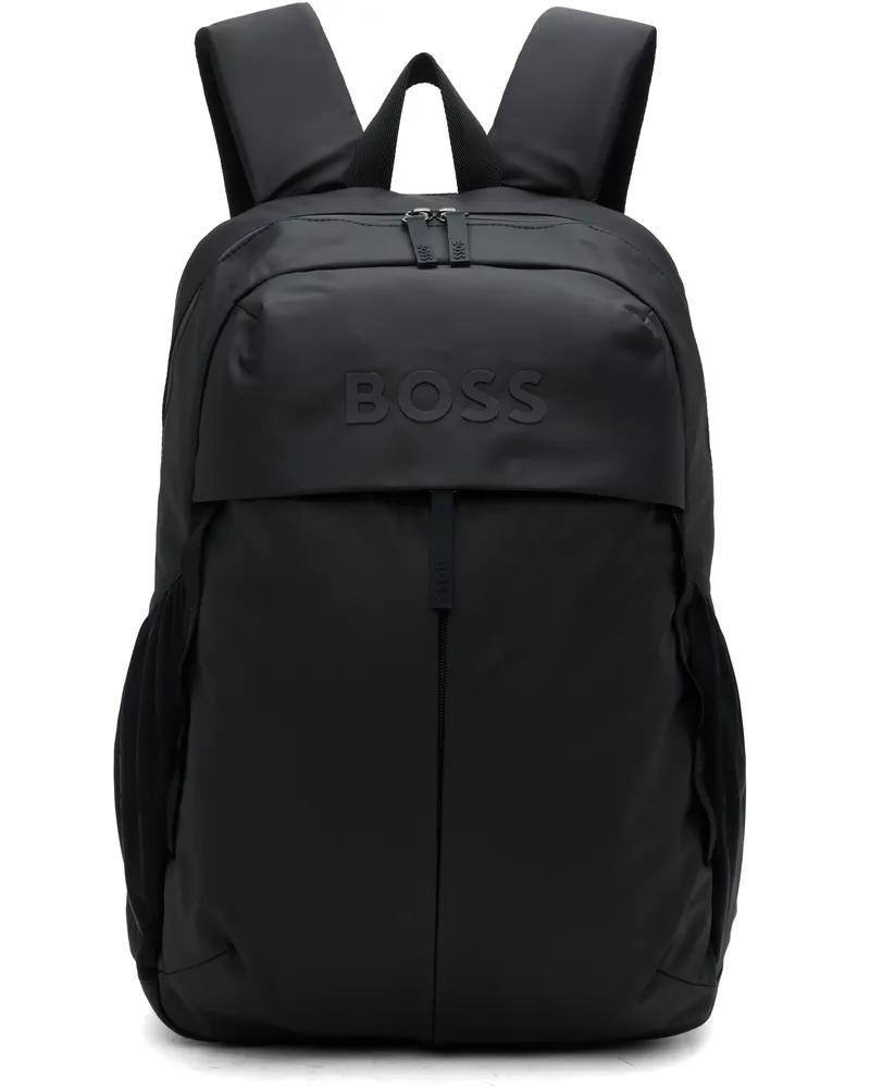 HUGO BOSS Black Faux-Leather Logo Backpack 001-black