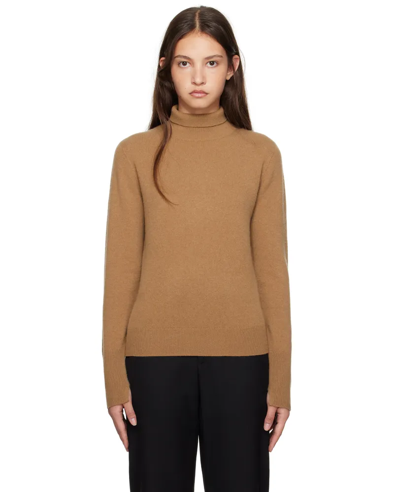 Joseph Beige Light Pure Cashmere Turtleneck 1212