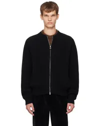 SOLID HOMME Black Zip-Up Sweater 633b