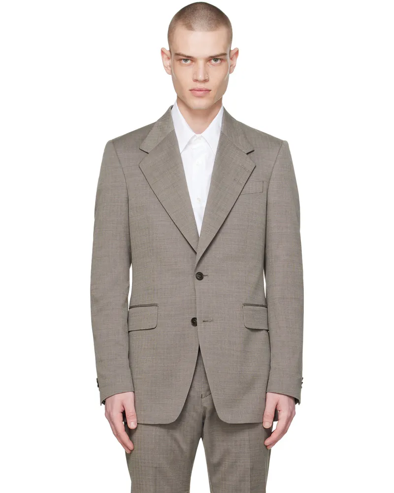 Tiger of Sweden Brown Jazon Blazer 16l-putty