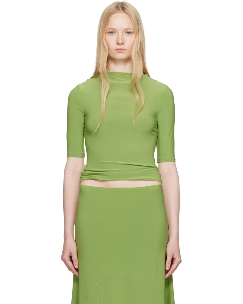 Sandy Liang Green Quill T-shirt Lime