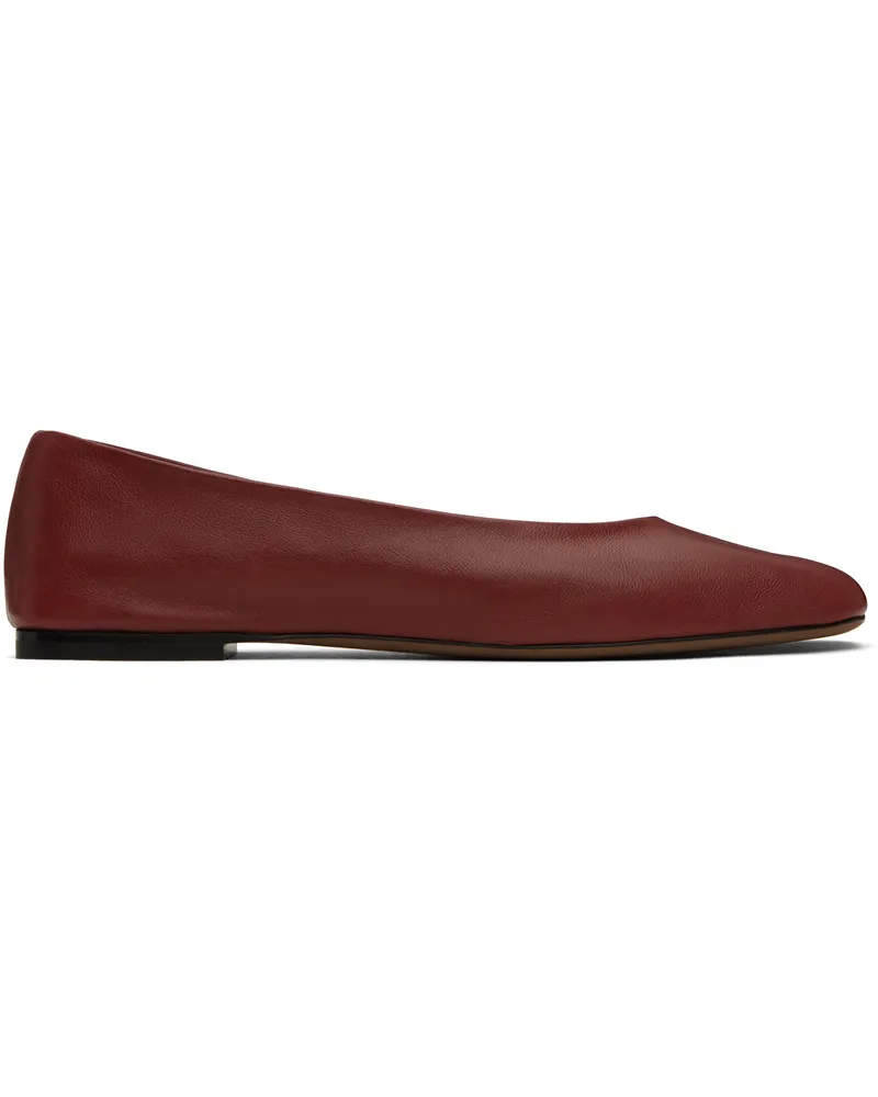 The Row Burgundy Square Ballerina Flats Rus