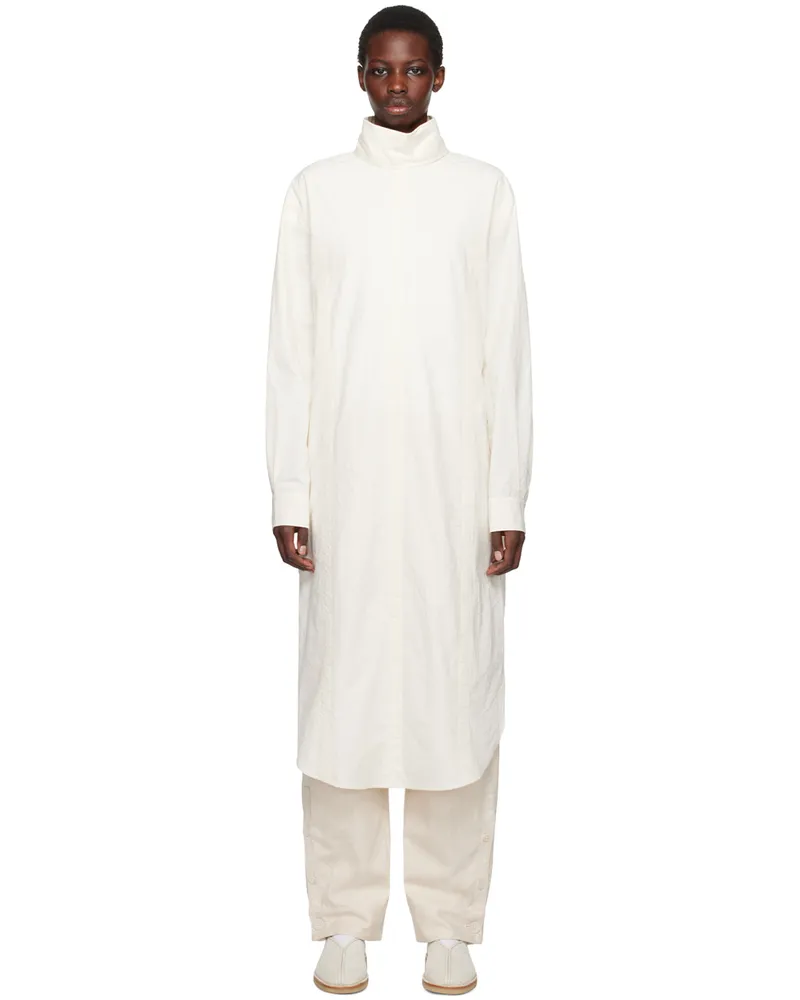 Lauren Manoogian Off-White Soft Collar Shirt Midi Dress I03
