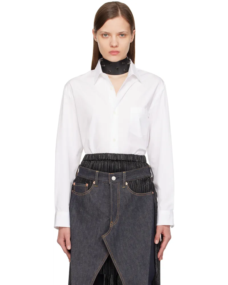 Junya Watanabe White Spread Collar Shirt White