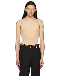 Dion Lee Beige Semi-Sheer Tank Top Sand