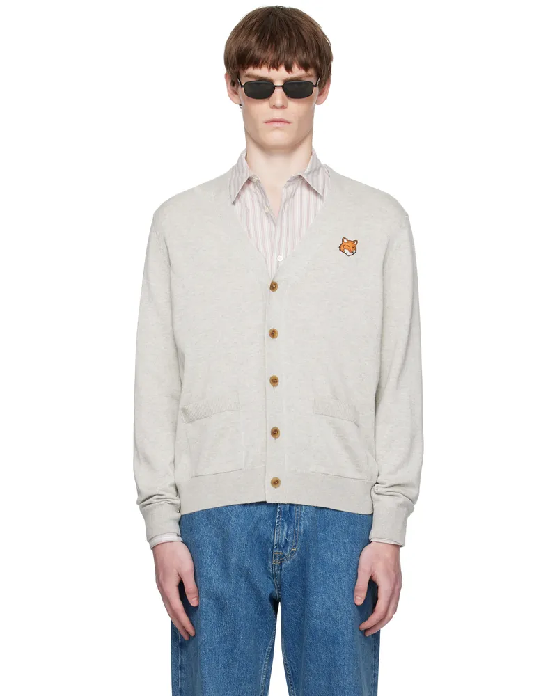 Kitsuné Gray Fox Head Patch Regular Cardigan H120