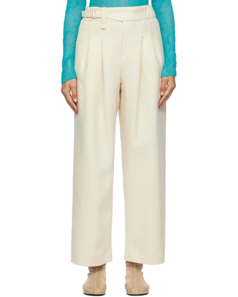 Issey Miyake Off-White Entwine Trousers 06