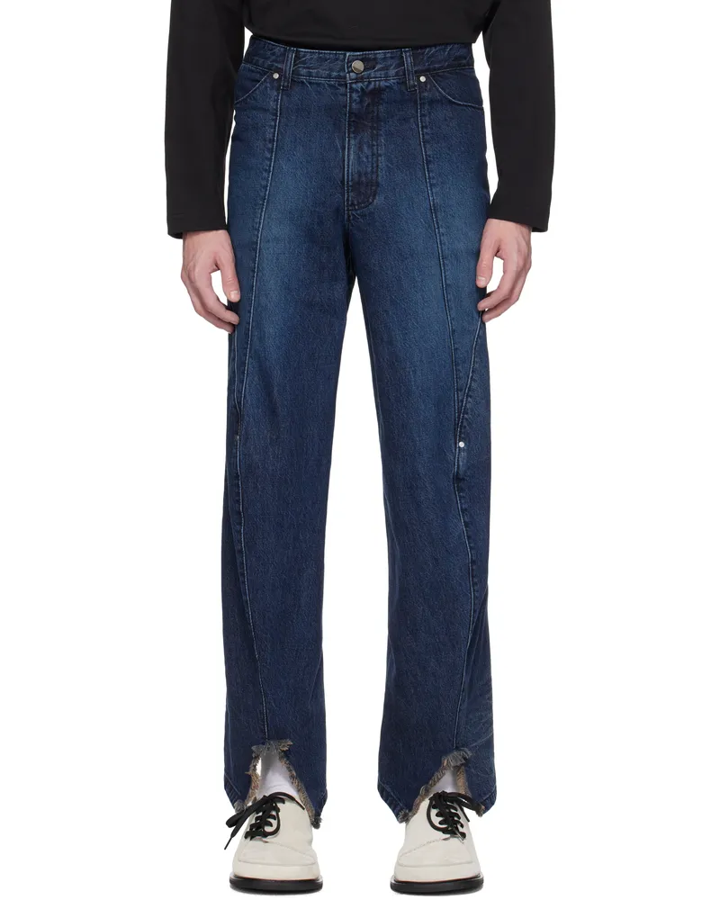 Adererror Blue Twisted Jeans Blue