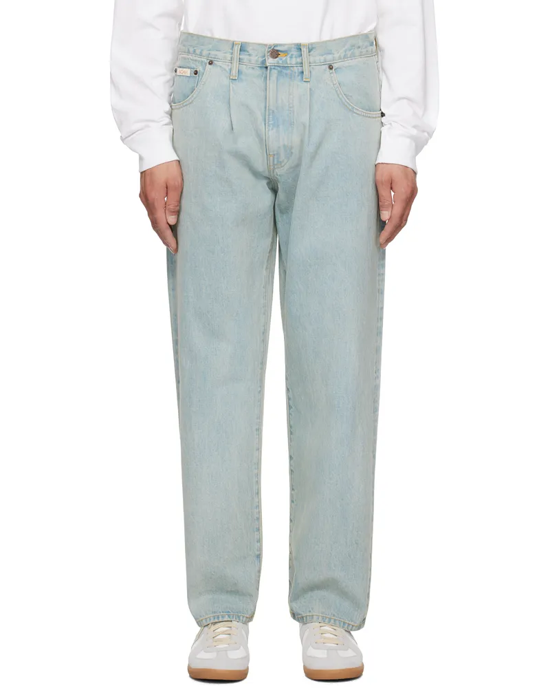 Noah NYC Blue Pleated Jeans Light