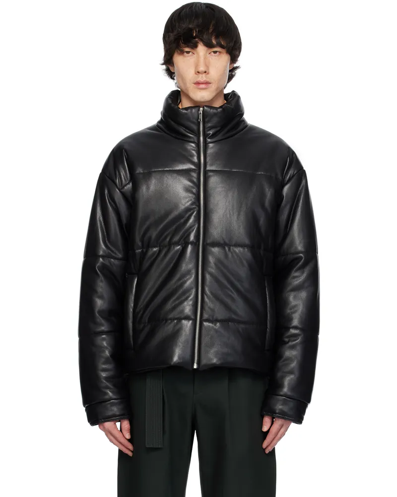 Nanushka Black Marron Vegan Leather Jacket Black
