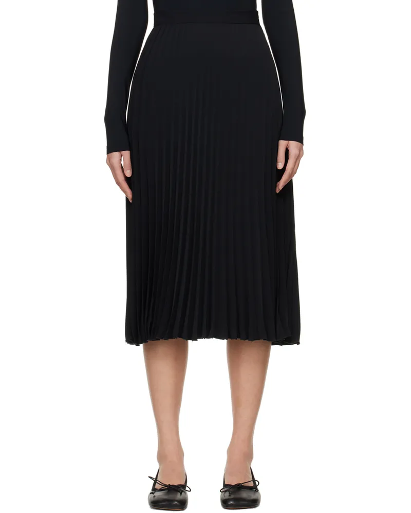 Maison Margiela Black Pleated Midi Skirt 900