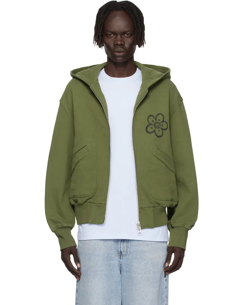 Kenzo Khaki Kenzo Paris Futura 2000 Edition Boxy Full-Zip Hoodie Khaki