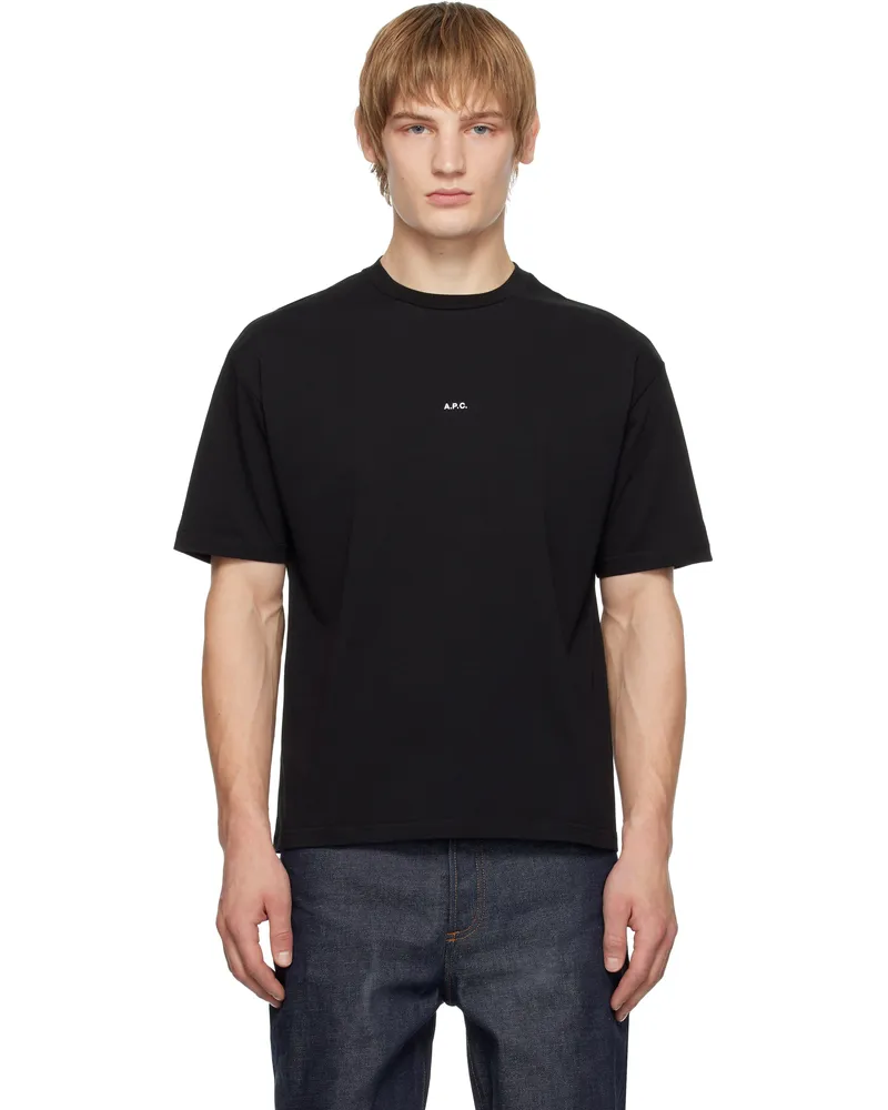 A.P.C. Black Boxy Micro Logo T-shirt Tzc