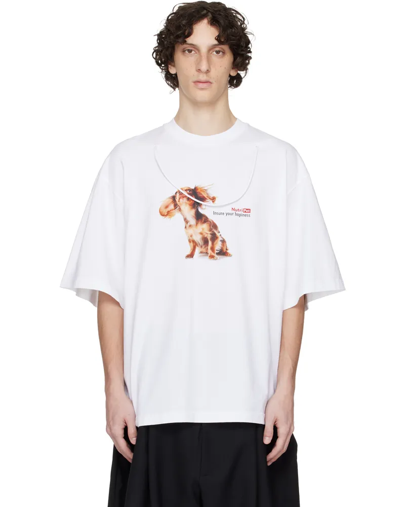 ABRA White Puppy T-shirt Print
