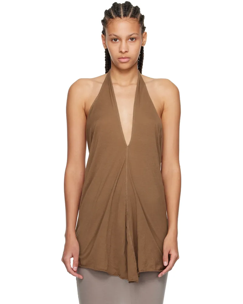 DRKSHDW by Rick Owens Brown Halter T Tank Top 44