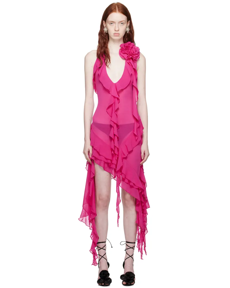 Fancì Club Pink Garden of Eden Midi Dress Hot
