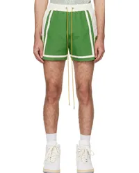 RHUDE Green & Off-White Moonlight Shorts Green