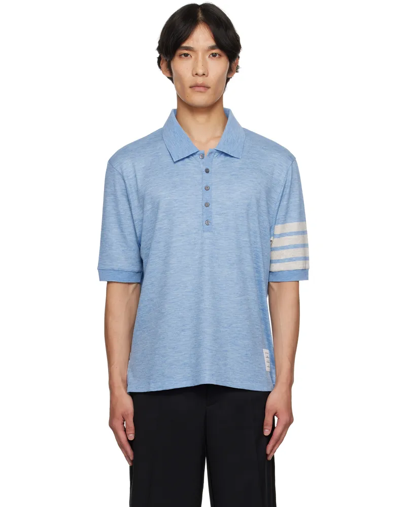 Thom Browne Blue Wool Jersey Polo Light