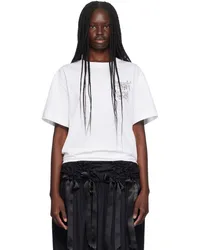 Simone Rocha White Printed Ribbon Logo T-Shirt White