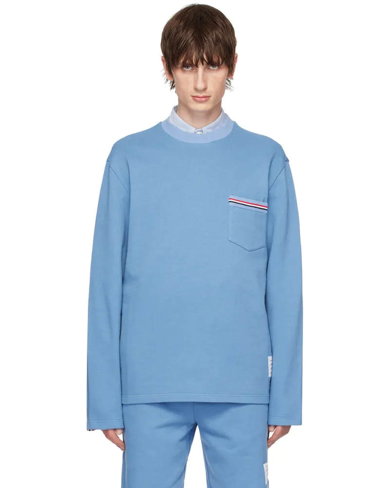 Thom Browne Blue Oversized Sweatshirt 450