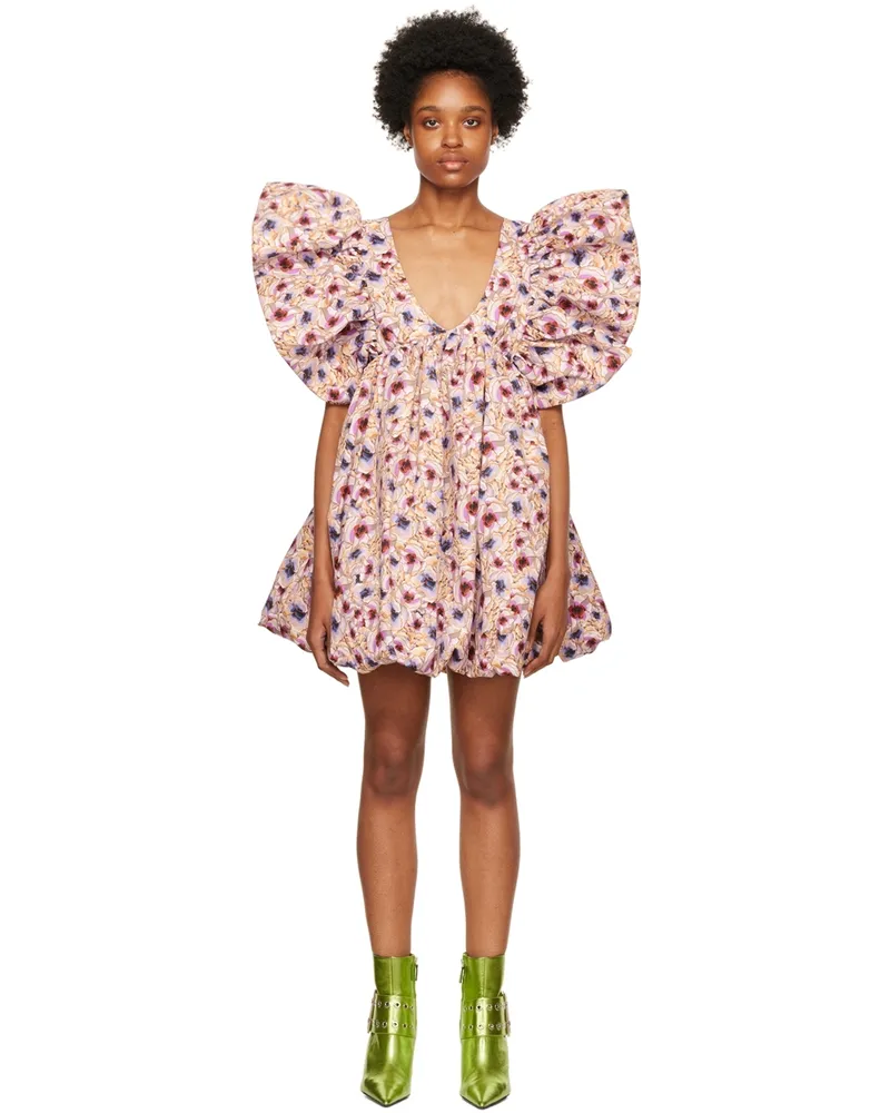 Kika Vargas Multicolor Mathilde Minidress Nude
