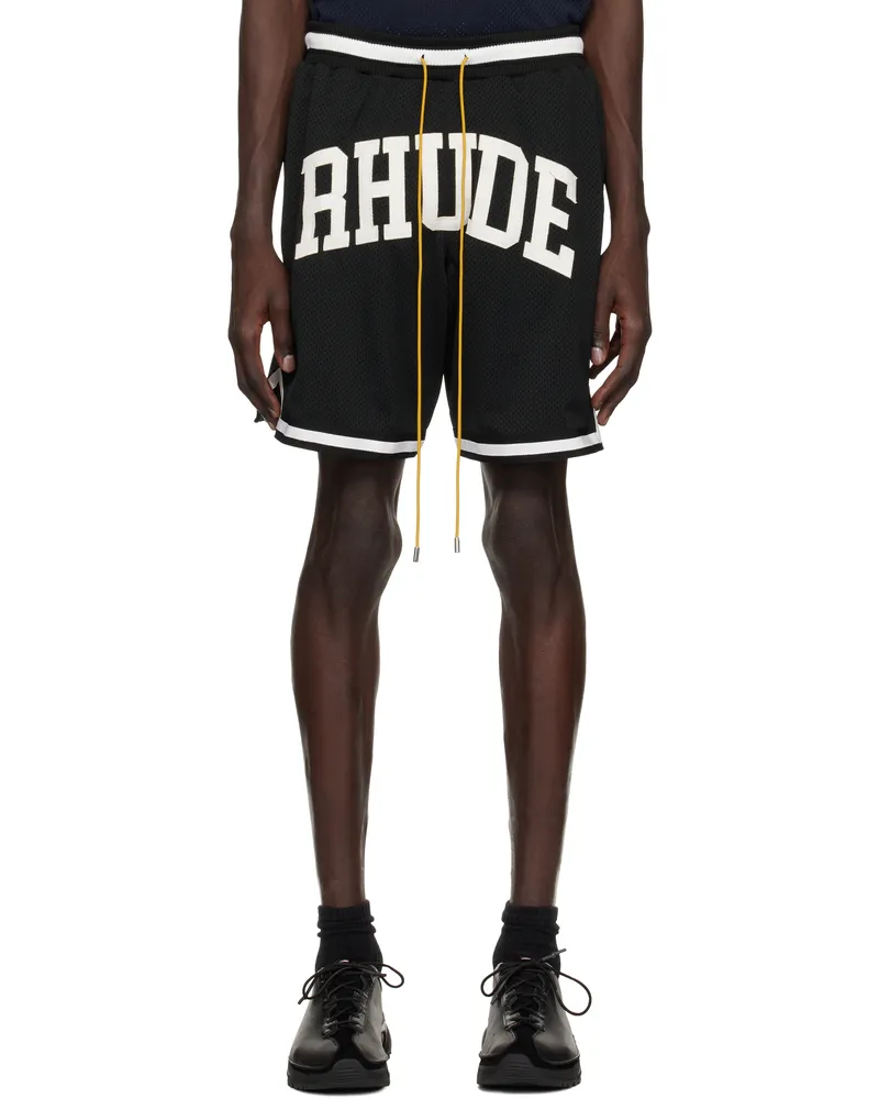 RHUDE Black 'Rhude' Collegiate Basketball Shorts Black