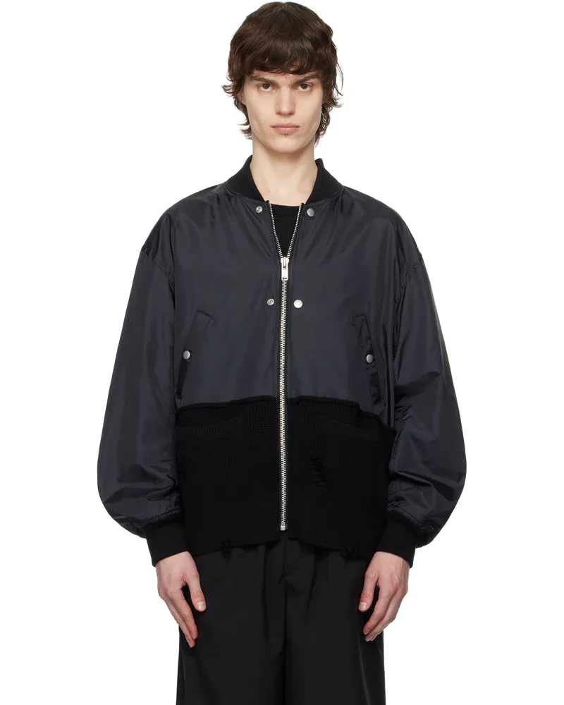 Undercover Black UC1E4207-2 Bomber Jacket Black