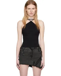 Dion Lee Black Pierced Tank Top Black